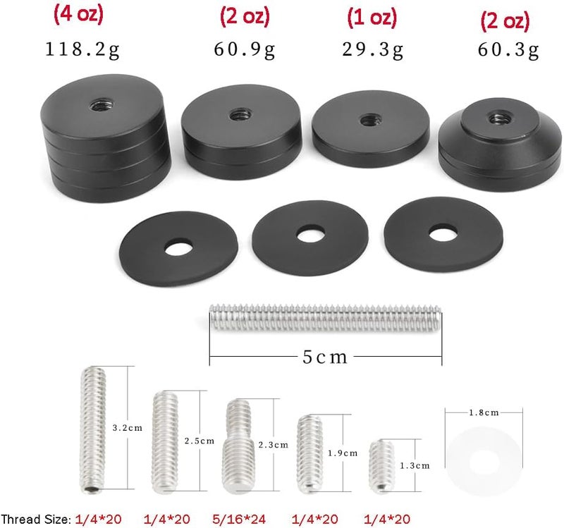 wolfman Archery Bow Stabilizer Weight Kit Detachable Bow Stabilizer Weights Kit Counterweight Kit Bow Riser Counterweight for Compound Bow Recurve Bow Balance Bar - Image 4